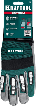 KRAFTOOL Extrem, XL (10), профессиональные комбинированные перчатки, антивибрационные, противоударные (11287-XL)