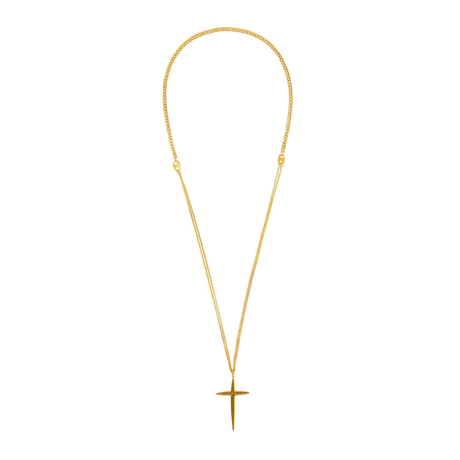 Колье Gold Futuristic Cross With Chain