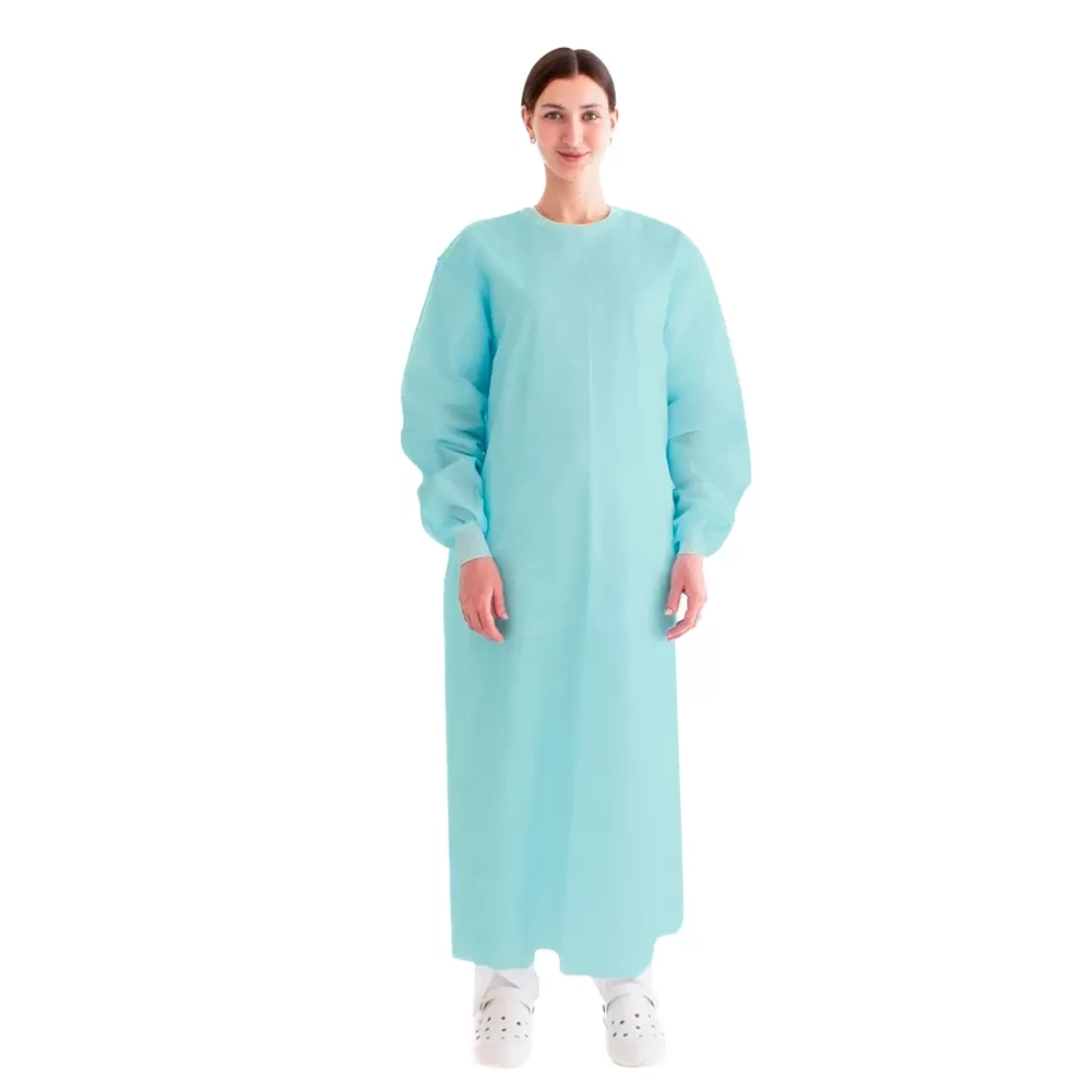 Халат хирургический стерильный Гекса 140 см спанбонд размер 56-58 плотность 42 28 шт модель 1 голубой