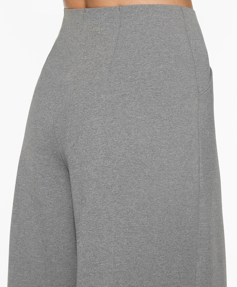 OYSHO Брюки широкого кроя с эффектом неопрена, меланж