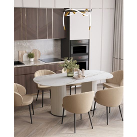 Стол обеденный Boston 180х90 белый керамика