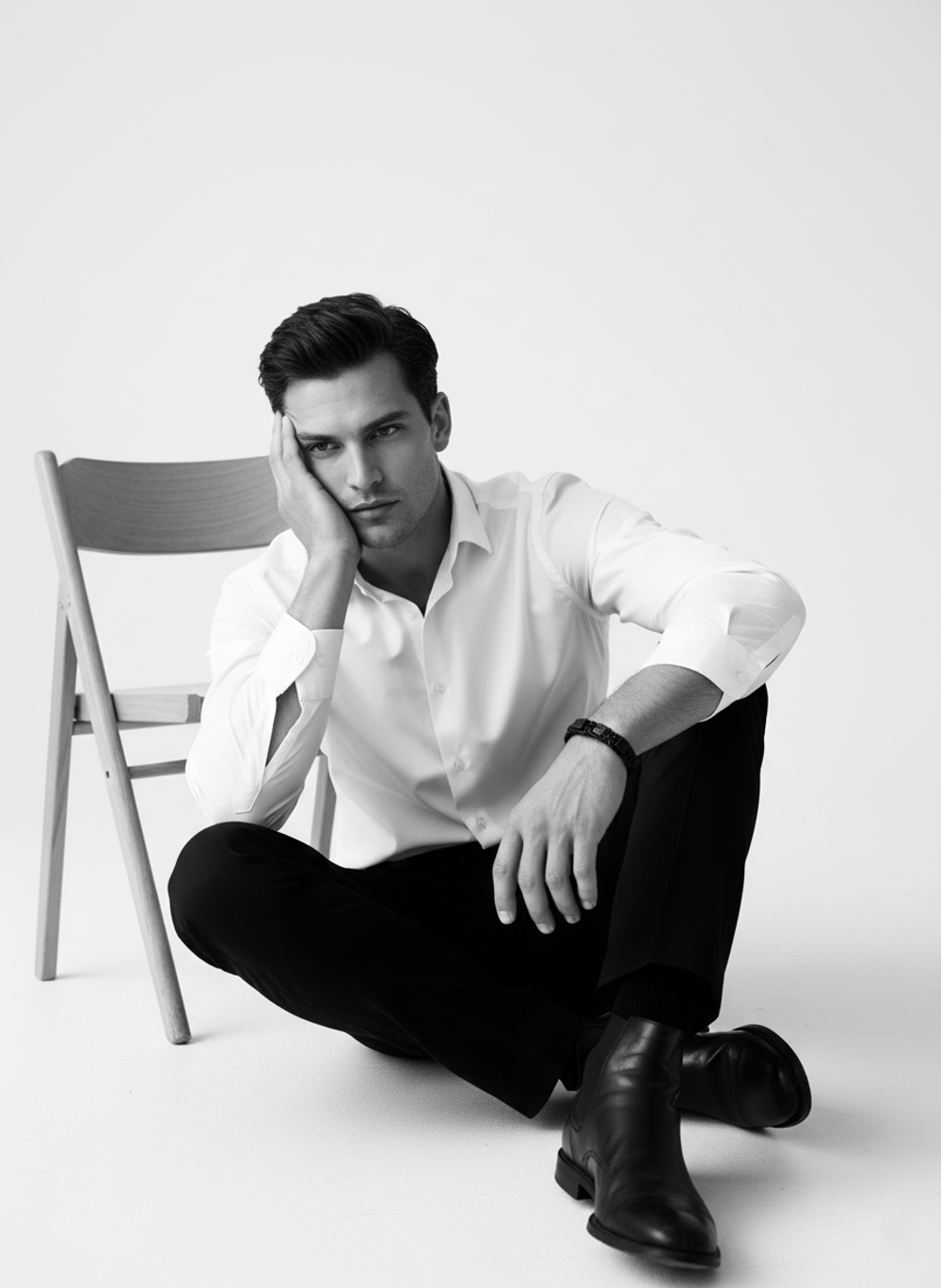 Мужской браслет на руку из янтаря. Браслет из формованного янтаря