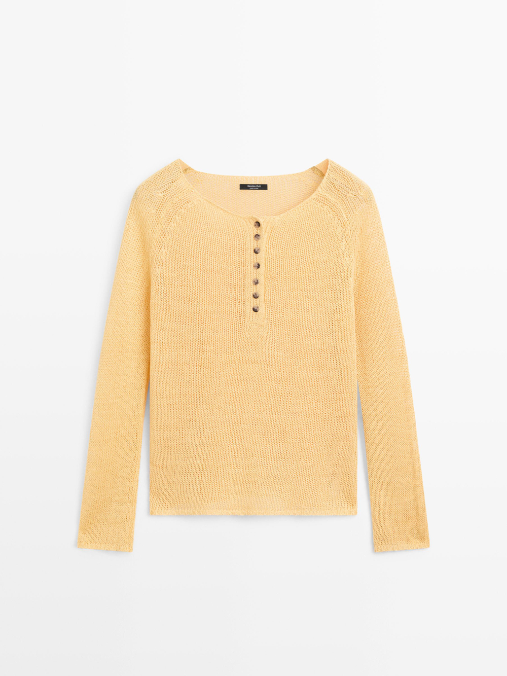 Massimo Dutti Свитер с воротником, жемчужный/бежевый