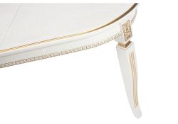 Деревянный стол Romeo 130(170)х85х75 молочный / патина золото