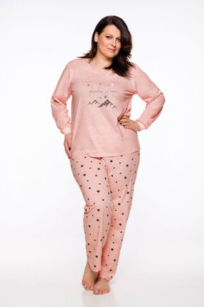 Женская пижама Ela со звездочками (Размер: XXL) (Цвет: персиковый)