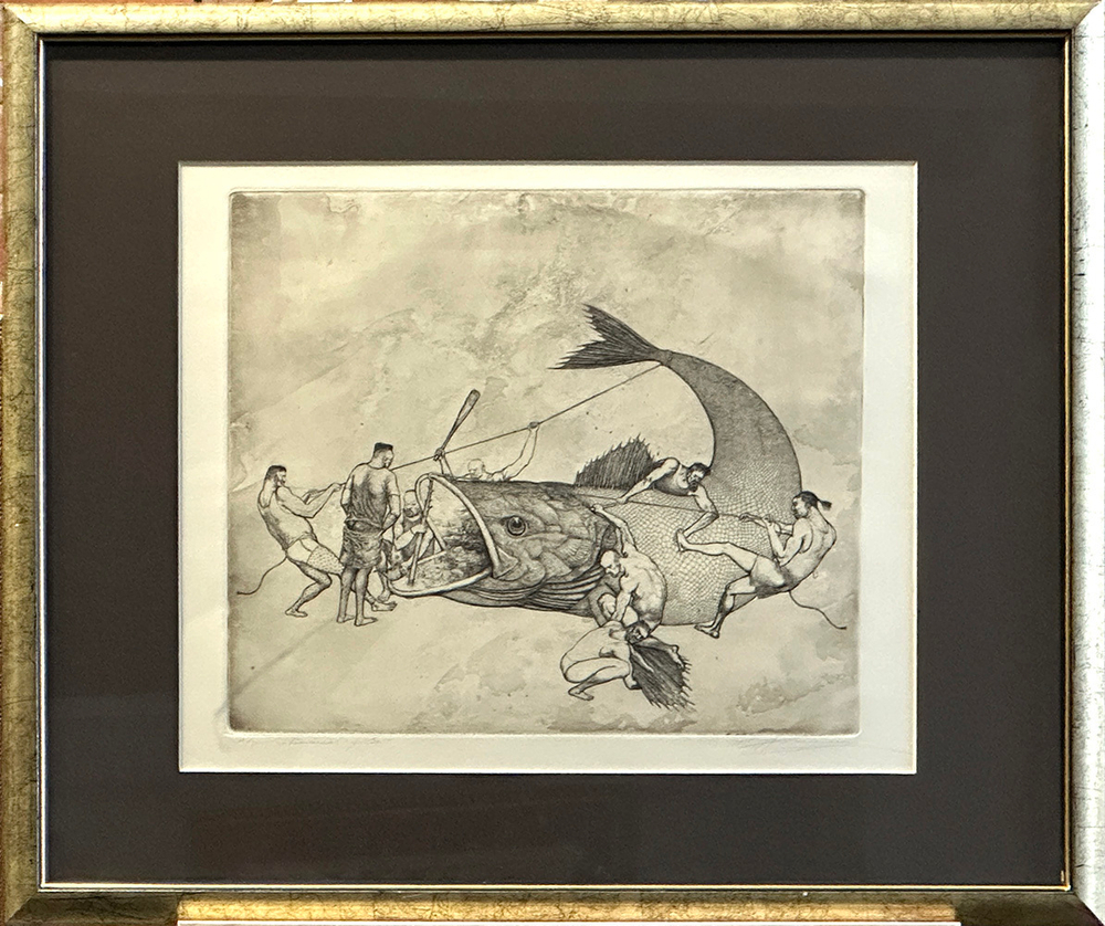 Захаров Александр Витальевич (р. 1960). Большая рыба. Офорт, акватинта. 1995 г.