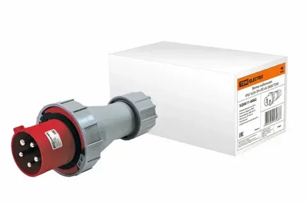 Розетка кабельная IP67 16А 3Р+РЕ 380В TDM SQ0611-0025