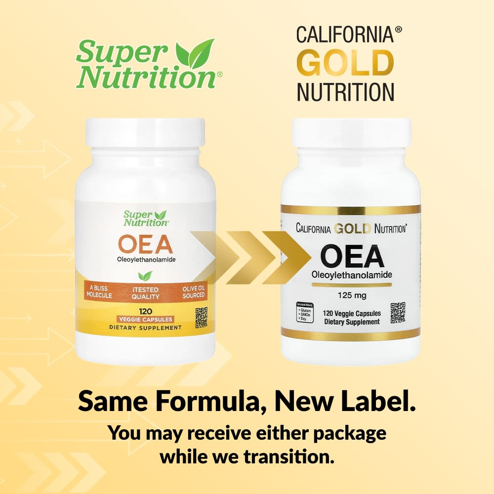 California Gold Nutrition, OЭA (олеоилэтаноламид), 125 мг, 120 растительных капсул