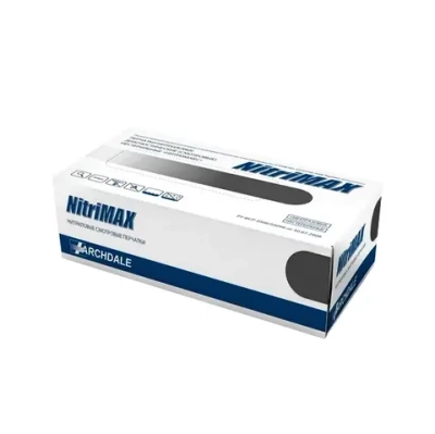 Перчатки нитриловые смотровые NitriMAX нестерильные неопудренные текстурированные размер S черный 50 пар