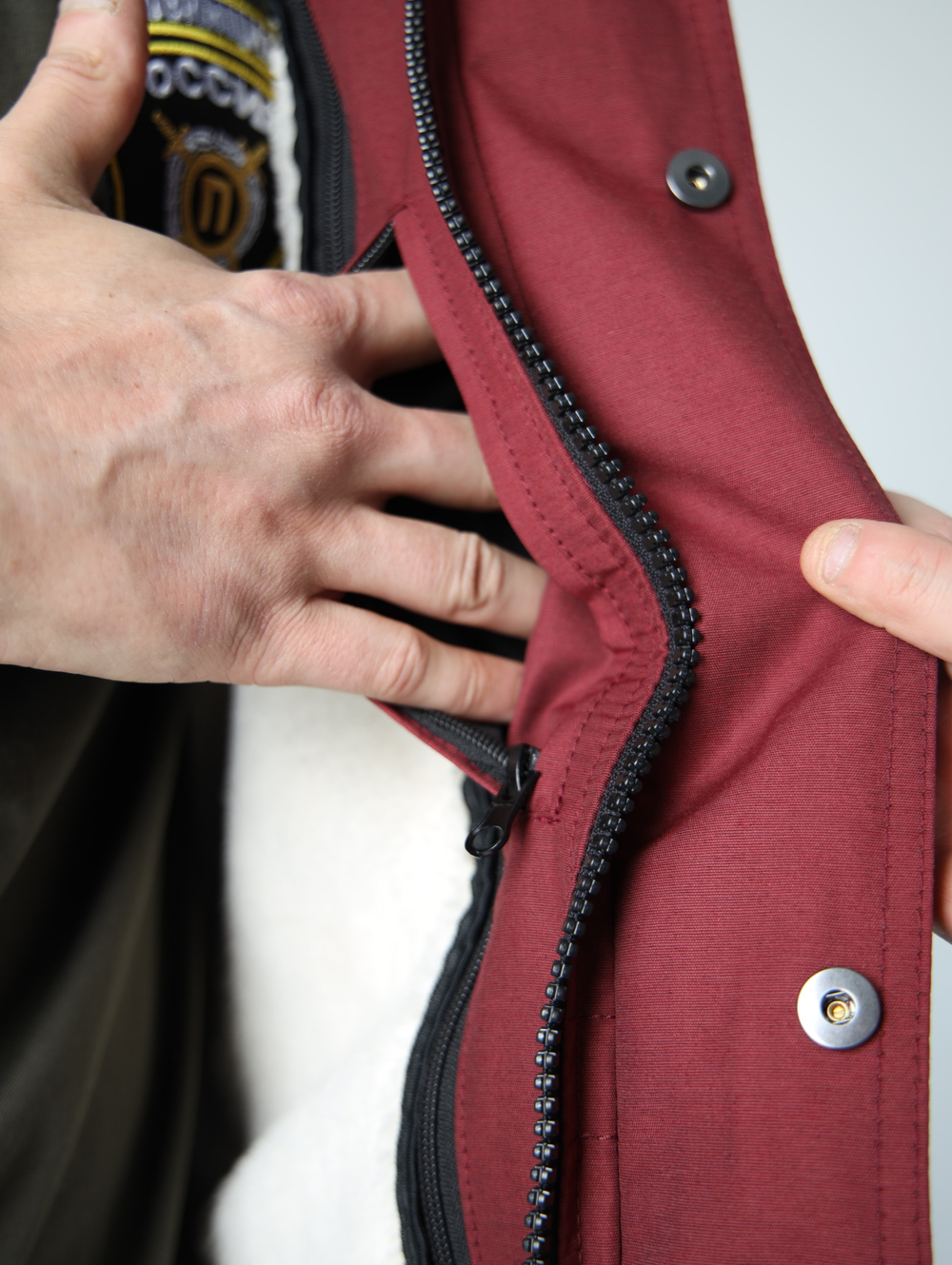 Парка с жилетом Город Горький хибины бордо красная