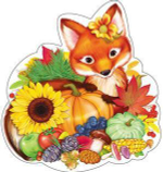 Плакат вырубной А4 230х220мм. двухсторонний "Лисичка в дарах осени" (Сфера)
