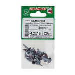 САМОРЕЗЫ СТРОЙБАТ Д/ТОН/ПЛ С БУР ТЕМ.КР/БЕЛ ЦИНК 4,2Х16 20ШТ