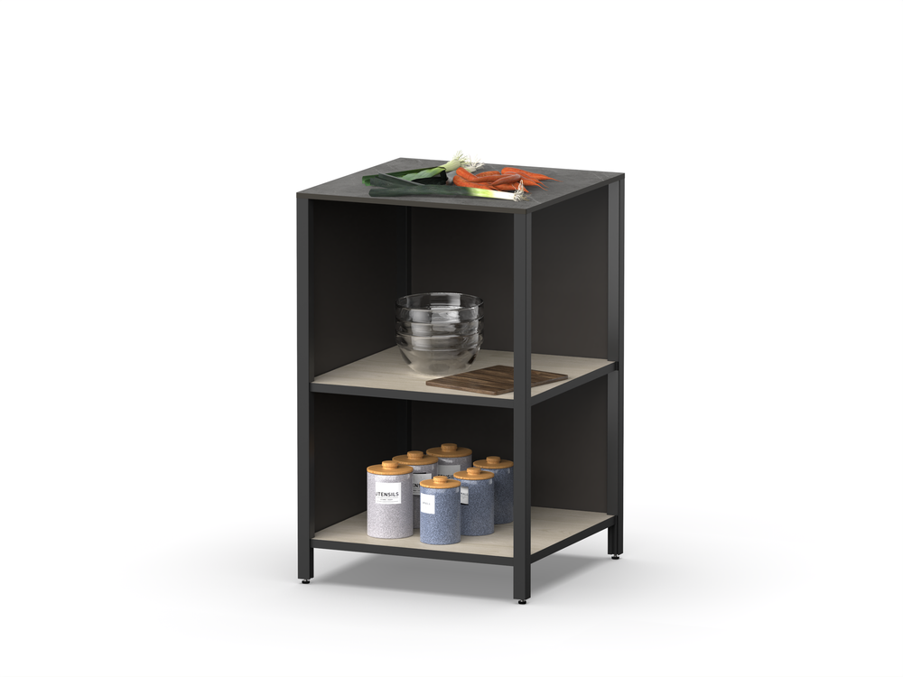 Угловой стол разделочный Lounge D-15, 60 см, дуб сонома/черный мрамор