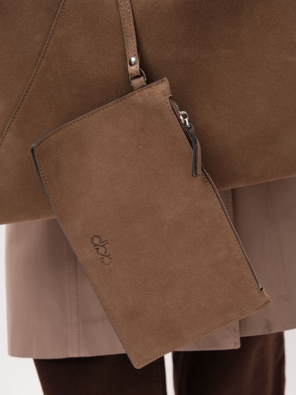 Замшевая сумка Luna DBR 31373 серо-коричневый