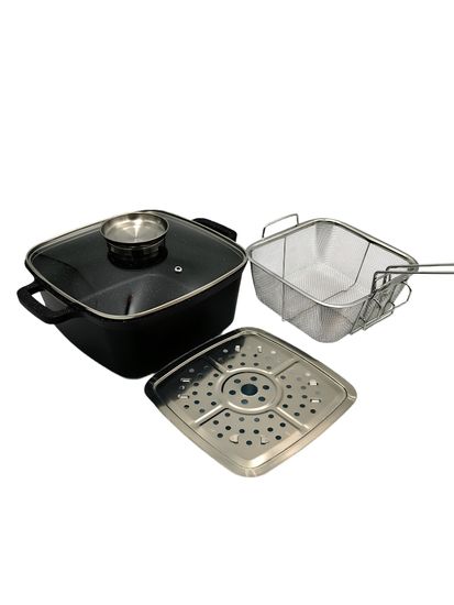 Кастрюля многофункциональная 3 в 1 Kamille KM 4218 с корзиной для фритюра