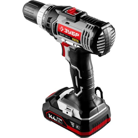 Аккумуляторный шуруповерт "ЗУБР" ДШЛ-141 К