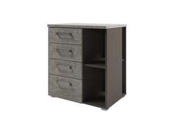 Тумба приставная 4 ящика 672x460x750 D-222  Бетон Чефалу светлый/Трюфель