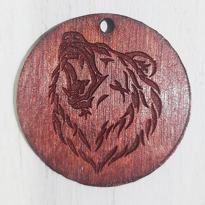 Славянский оберег Печать Велеса (Лапа медведя). Двухсторонний. Диаметр 4 см. Длина шнурка 50 см. Материал береза