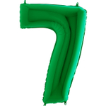 Зеленая цифра 7 с гелием металлик 102 см