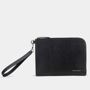 Сумка мужская Hector из кожи сафьяно, черного цвета