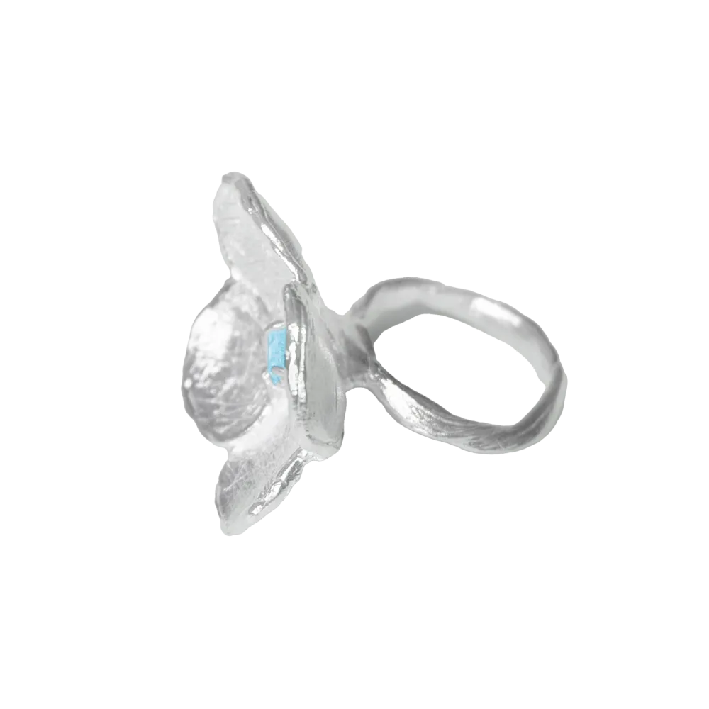 Кольцо Extra Big Blue Flower