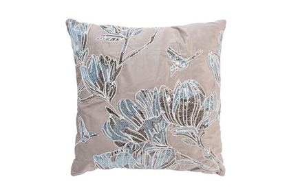 Подушка с пайетками "Арт Магнолия" бежевый 45x45см Garda Decor