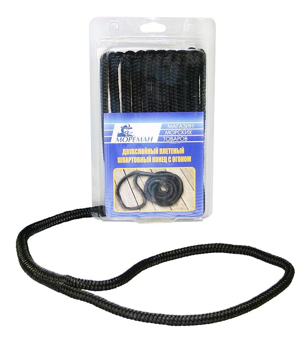 Плетеный швартовный конец "Мореман", 9,5 мм x 4,5 м, черный (10255145)