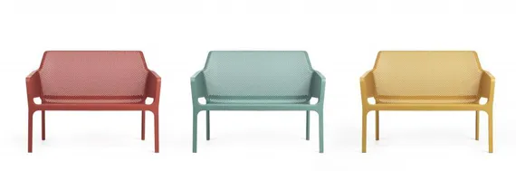 Уличный пластиковый диван Net коралловый