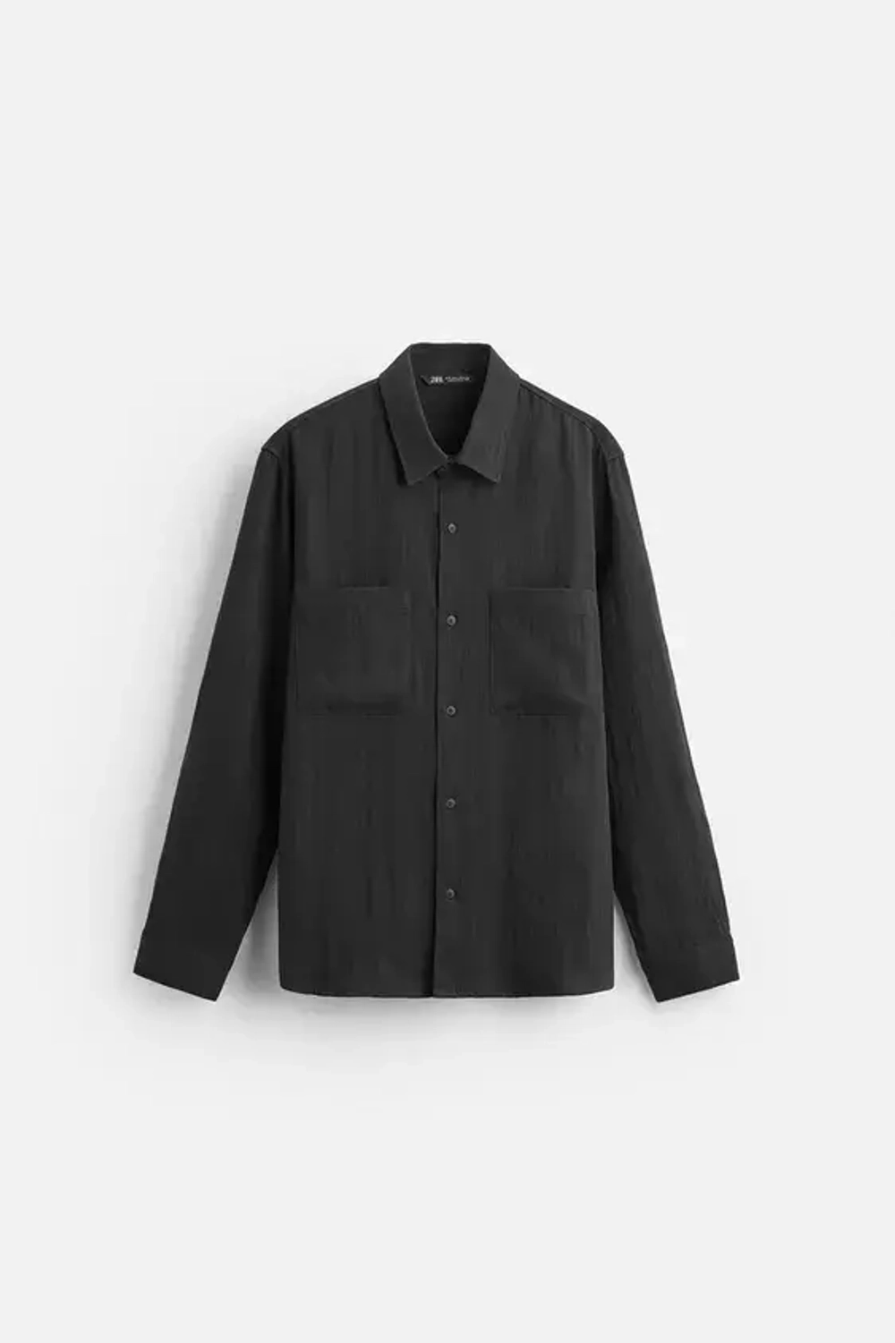 ZARА РУБАШКА ИЗ ЛИОЦЕЛЛА И ВИСКОЗЫ, ЧЕРНЫЙ