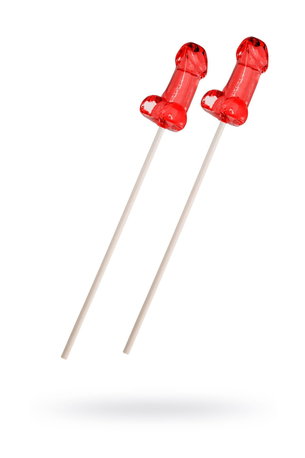 Набор из 2 мини-леденцов в форме члена со вкусом виски (Цвет: красный)