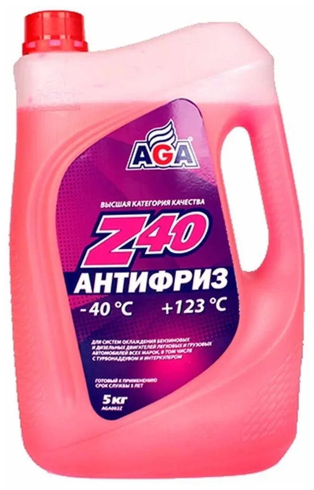 Антифриз AGA красный (-40/+123) готовый 5 кг