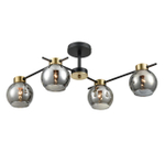 8059/4C COMFI LN24 000 черный, медь/дымчатый металл/стекло Люстра потолочная E27 4*60W 220V EMINA