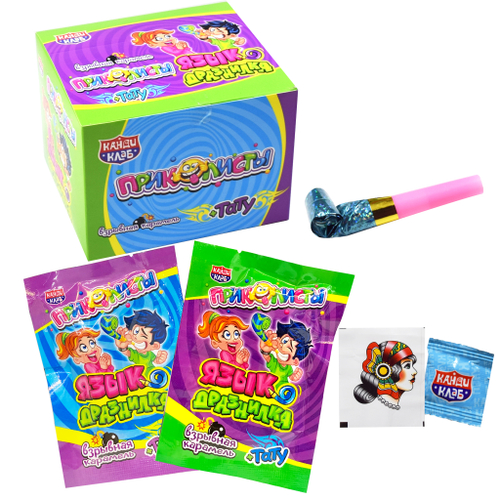 Взрывная карамель с татуировкой «Приколисты. Язык-дразнилка» ассорти 1г*30шт*12 блоков