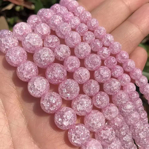 Сахарный кварц бусины шарик 4/6/8/10/12 мм, на нитке 38 см, цвет: Розовый