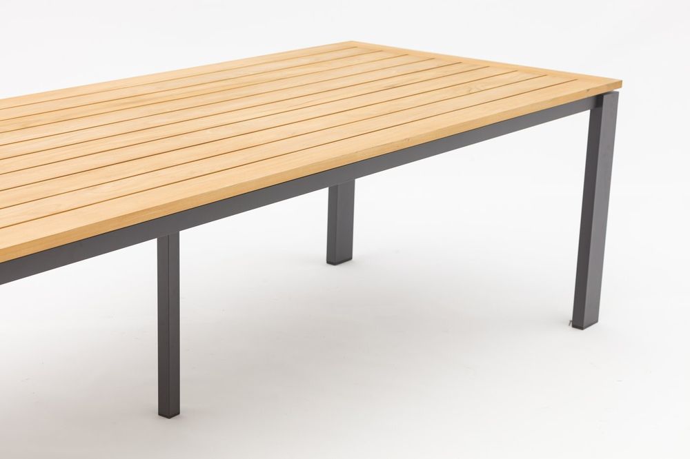 Lyon 280, стол антрацит/натуральный, алюминий/тик