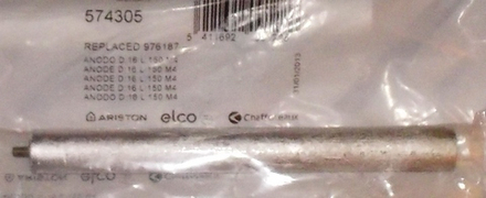 Магниевый анод для водонагревателя Ariston (Аристон) - 574305, 469468, 180601, 570240, 65182000 -16x150 M4, см.65150813