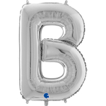 Шар фольгированный Буква B 66 см (Серебряный)