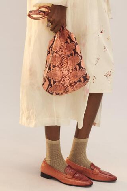 ZARA МИНИ-СУМКА ИЗ ТИСНЕНОЙ КОЖИ - LIMITED EDITION, ОРАНЖЕВЫЙ