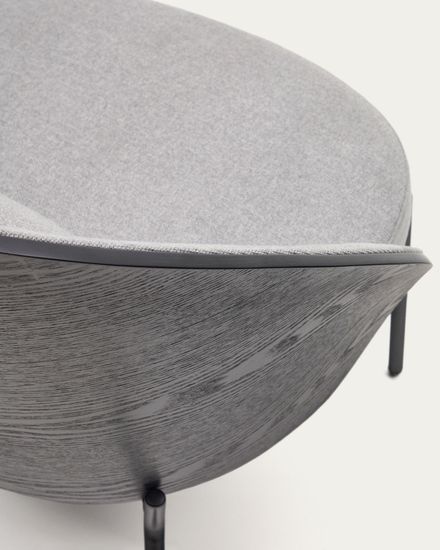 Кресло Eamy светло-серое из шпона ясеня с черной отделкой Испания Lа Forma