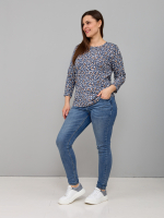 Лонгслив ЛНв-306/индиго-леопард