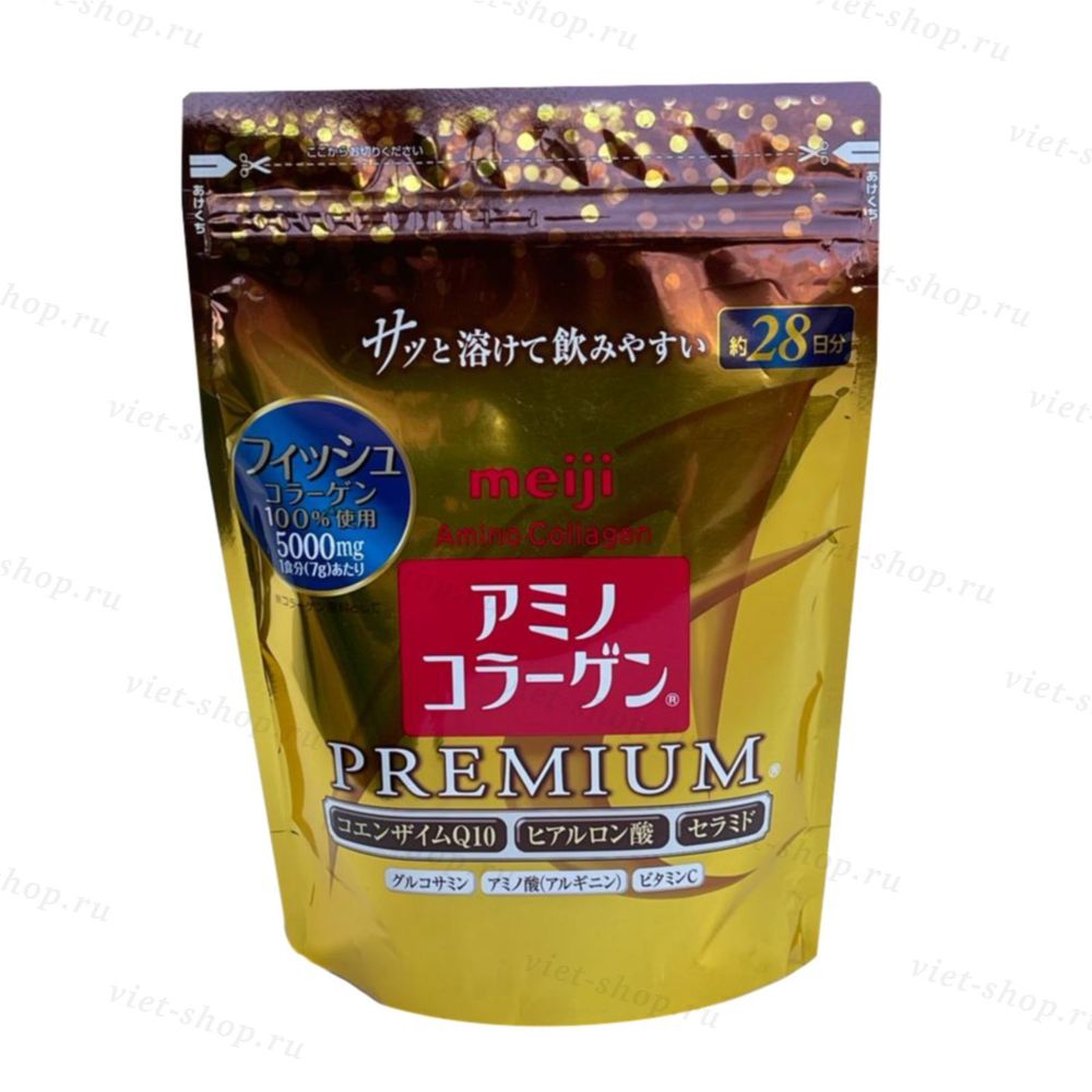 Коллаген порошок Meiji premium amino collagen, 5000 мг.