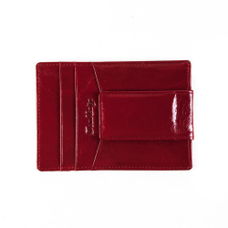Маленький женский красный кошелёк-карточница (картхолдер) из натуральной кожи DoubleCity 201803-YPB