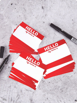 Наклейки чёрные hello my name is 50 шт., стикеры для граффити на стены, мебель, телефон, ноутбук