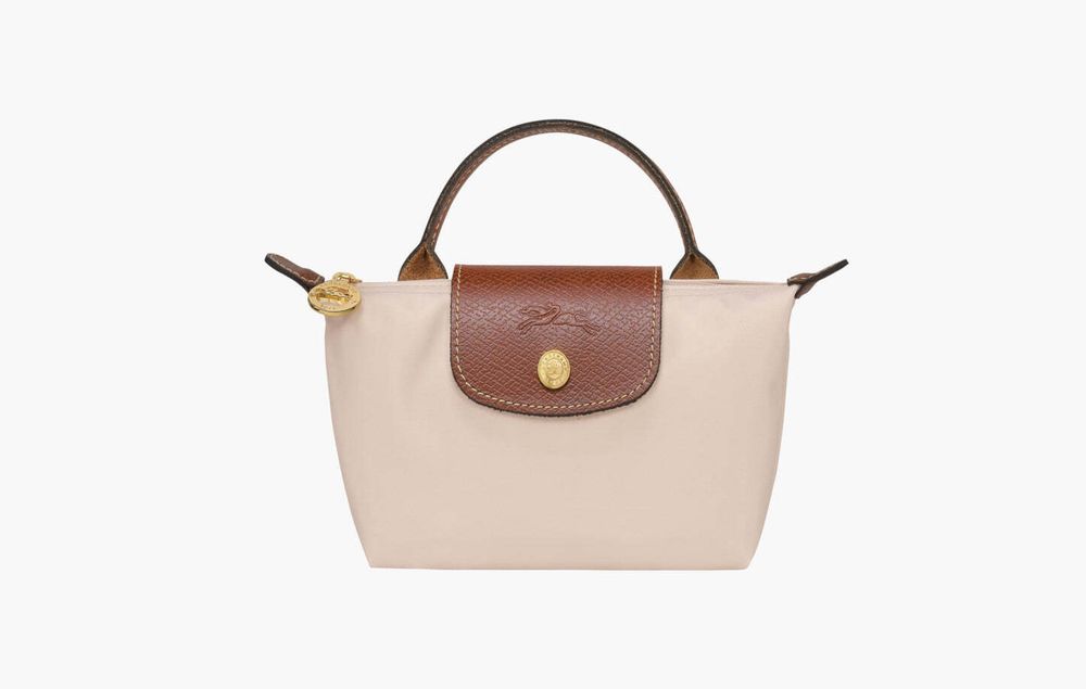 Longchamp Le Pliage Original Recycled Canvas Pouch With Handle &quot;Paper&quot;