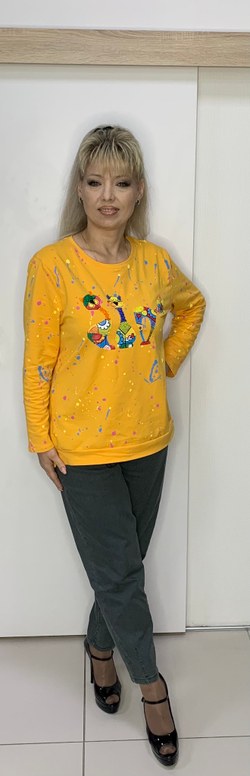 Блузон-толстовка с креативным изображением