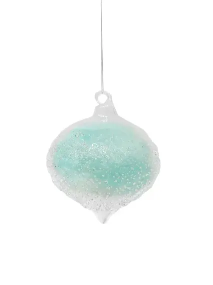 Набор винтажных стеклянных украшений Райское перо 80 мм., голубой, 9 шт., Christmas DeLuxe (13127)