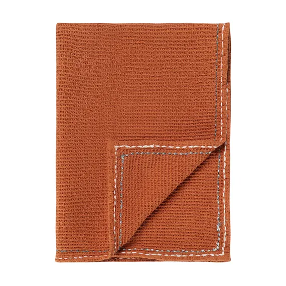 Набор вафельных полотенец с декоративной строчкой из коллекции essential, 50х70 см