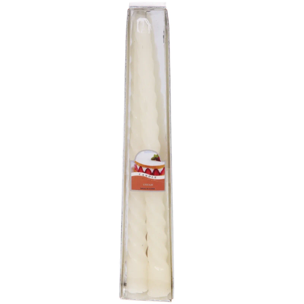 Свечи витые «Нежность» 2шт 20 см, цвет белый