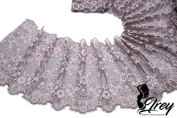 03-154 Кружево эластичное 22 см, кофе/лотос