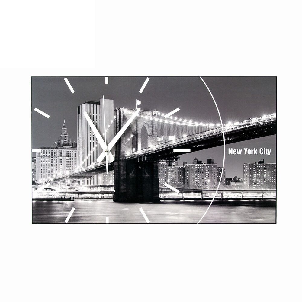Часы 21 Bek настенные  6137-14 "Манхэттенский мост в New York City"